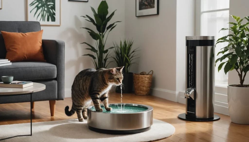 danger fontaine à eau pour chat